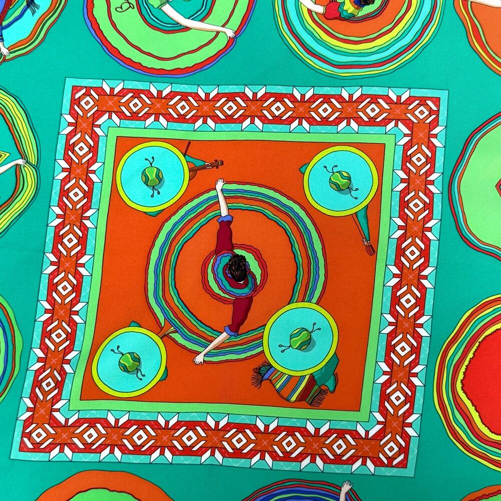 Hermès “Belle du Mexique” 90 cm Silk Scarf - Pristine with Hermes Box Circa 2007 - Picture 5 of 9